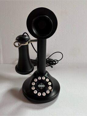 Classic Black Candlestick Style Desk Phone - Black